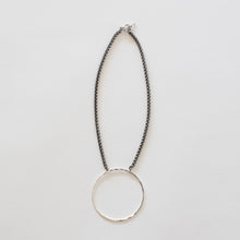 Load image into Gallery viewer, Handcrafted Jewelry-Silver Circle Necklace on Silver Wheat Chain
