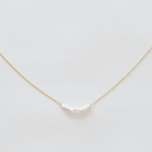 Handcrafted Jewelry-Pearl Bar Necklace on Gold-filled or Sterling-Silver Chain