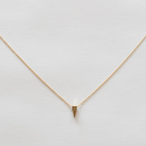 Handcrafted Jewelry-Simple Brass Spike Necklace on Gold-Filled Chain