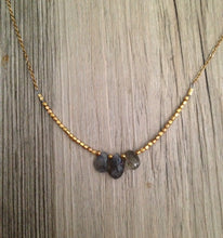 Load image into Gallery viewer, Handcrafted Jewelry-Triple Labradorite Necklace on Gold-Filled Chain
