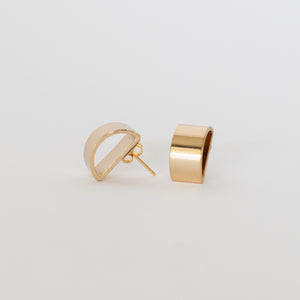 Handcrafted Jewelry-Brass Semi-Circle Post Earrings