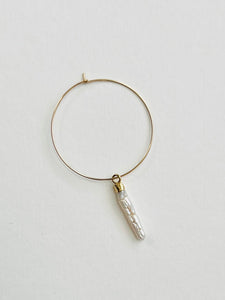 Large Gold Hoop Pearl