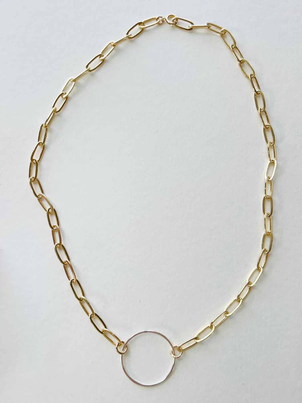 Sterling Circle Paperclip Chain