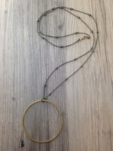 Load image into Gallery viewer, Hand Crafted Jewelry-Brass Circle Necklace on Brass Beaded Chain
