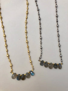 Tiny Labradorite Moroccan Necklace