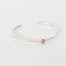 Load image into Gallery viewer, Handcrafted Jewelry-Sterling Silver Bracelet with Brass Triple Wrap
