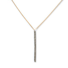 Load image into Gallery viewer, Hammered Gold/Silver Bar Necklace on dainty Chain
